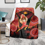 Gold Coast Suns Red Blanket Football Player Sun Emblem Dynamic
