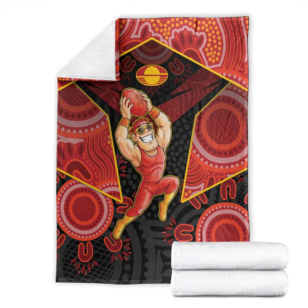 Gold Coast Suns Red Blanket Football Player Sun Emblem Dynamic