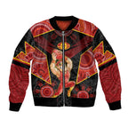 Custom Gold Coast Suns Red Bomber Jacket Football Player Sun Emblem Dynamic