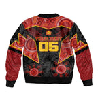 Custom Gold Coast Suns Red Bomber Jacket Football Player Sun Emblem Dynamic