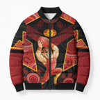 Custom Gold Coast Suns Red Bomber Puffer Jacket Football Player Sun Emblem Dynamic