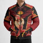 Custom Gold Coast Suns Red Bomber Puffer Jacket Football Player Sun Emblem Dynamic