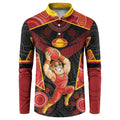 Custom Gold Coast Suns Red Button Sweatshirt Football Player Sun Emblem Dynamic