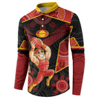 Custom Gold Coast Suns Red Button Sweatshirt Football Player Sun Emblem Dynamic