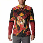 Custom Gold Coast Suns Red Button Sweatshirt Football Player Sun Emblem Dynamic