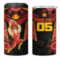 Custom Gold Coast Suns Red 4 in 1 Can Cooler Tumbler Football Player Sun Emblem Dynamic