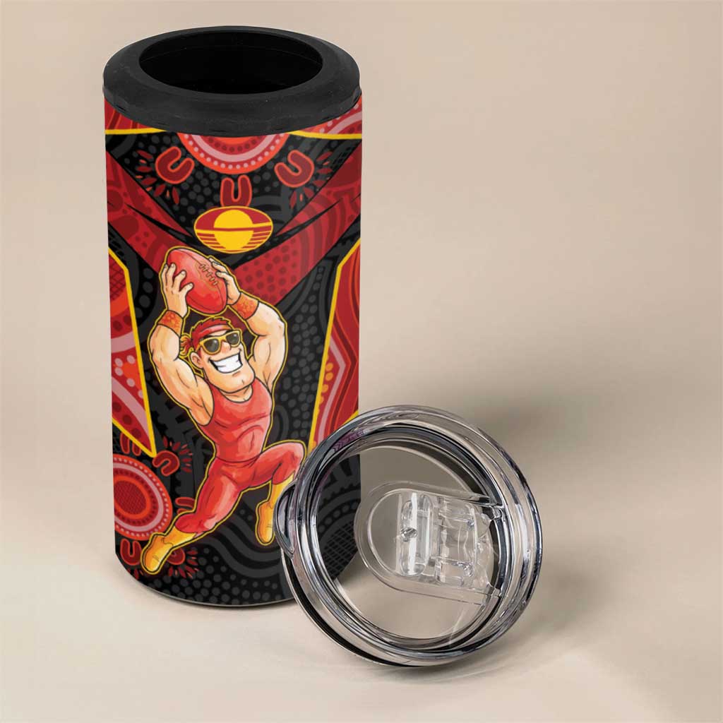 Custom Gold Coast Suns Red 4 in 1 Can Cooler Tumbler Football Player Sun Emblem Dynamic