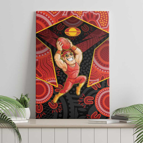 Gold Coast Suns Red Canvas Wall Art Football Player Sun Emblem Dynamic