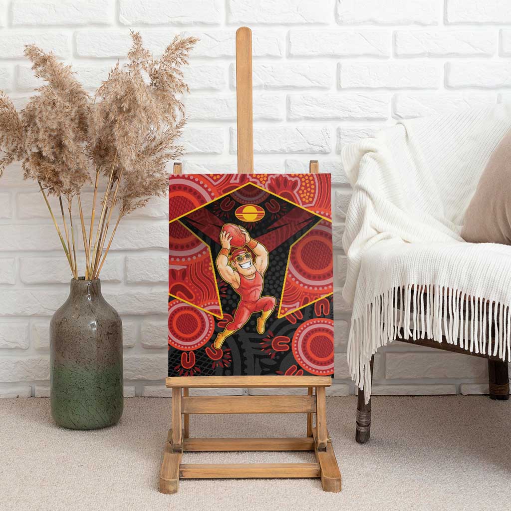 Gold Coast Suns Red Canvas Wall Art Football Player Sun Emblem Dynamic
