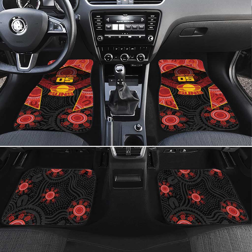 Custom Gold Coast Suns Red Car Mats Football Player Sun Emblem Dynamic