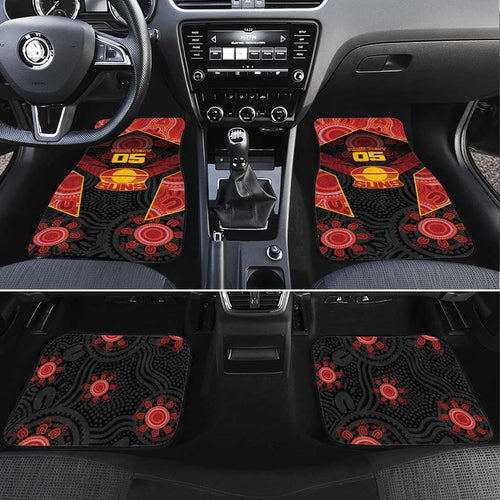 Custom Gold Coast Suns Red Car Mats Football Player Sun Emblem Dynamic
