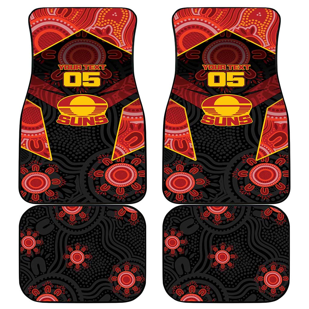 Custom Gold Coast Suns Red Car Mats Football Player Sun Emblem Dynamic
