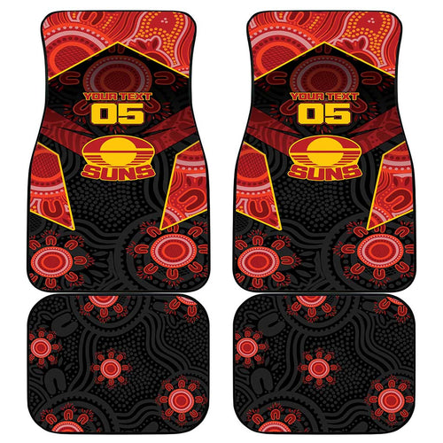 Custom Gold Coast Suns Red Car Mats Football Player Sun Emblem Dynamic