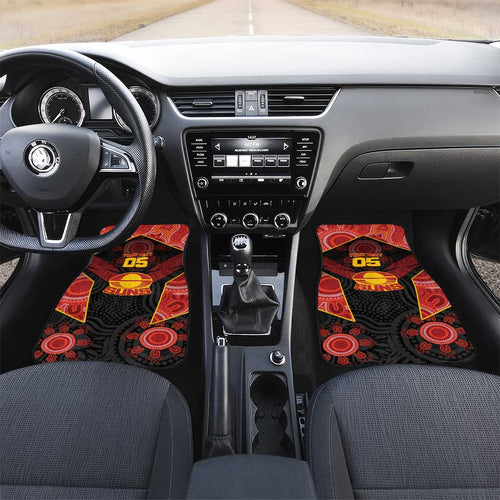Custom Gold Coast Suns Red Car Mats Football Player Sun Emblem Dynamic