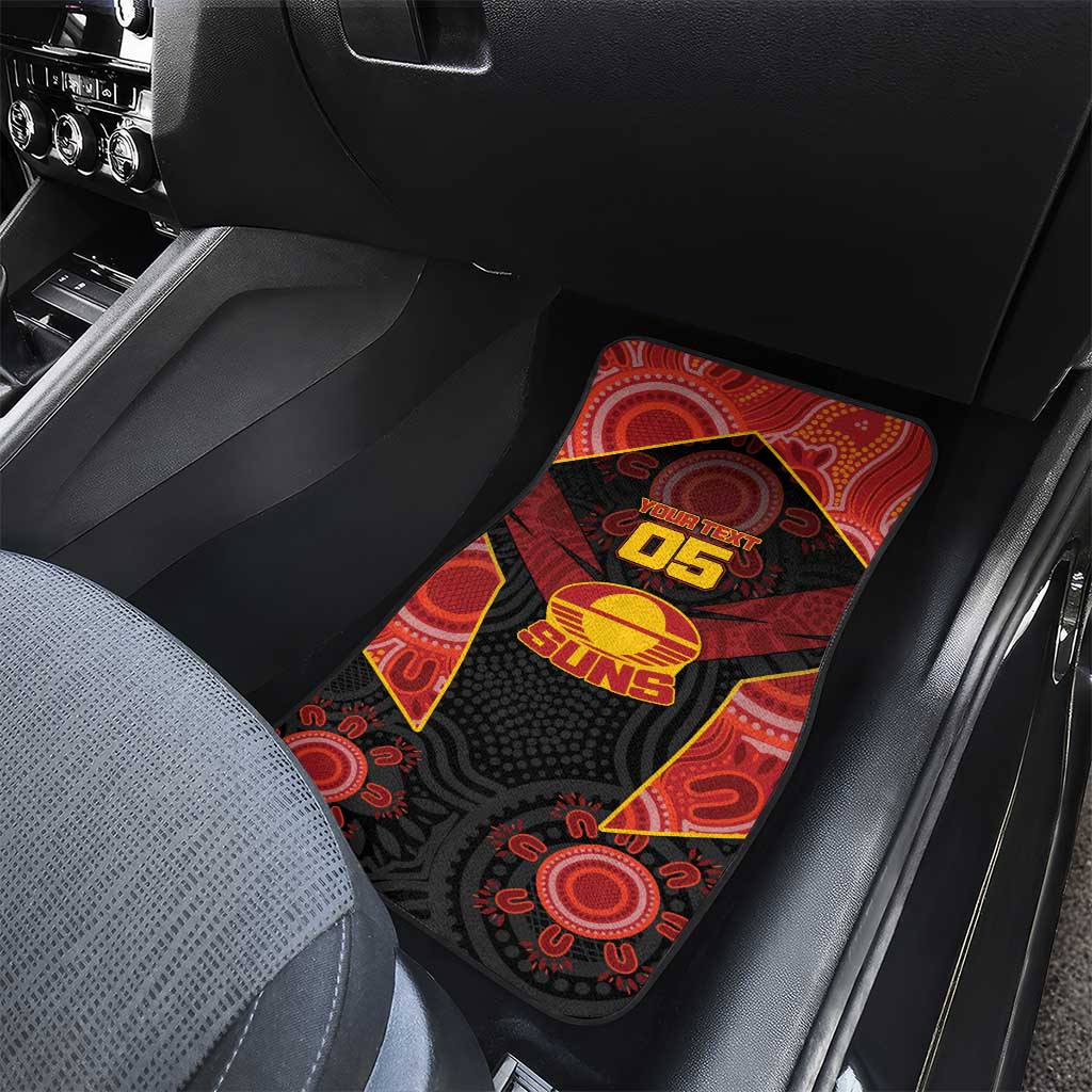 Custom Gold Coast Suns Red Car Mats Football Player Sun Emblem Dynamic