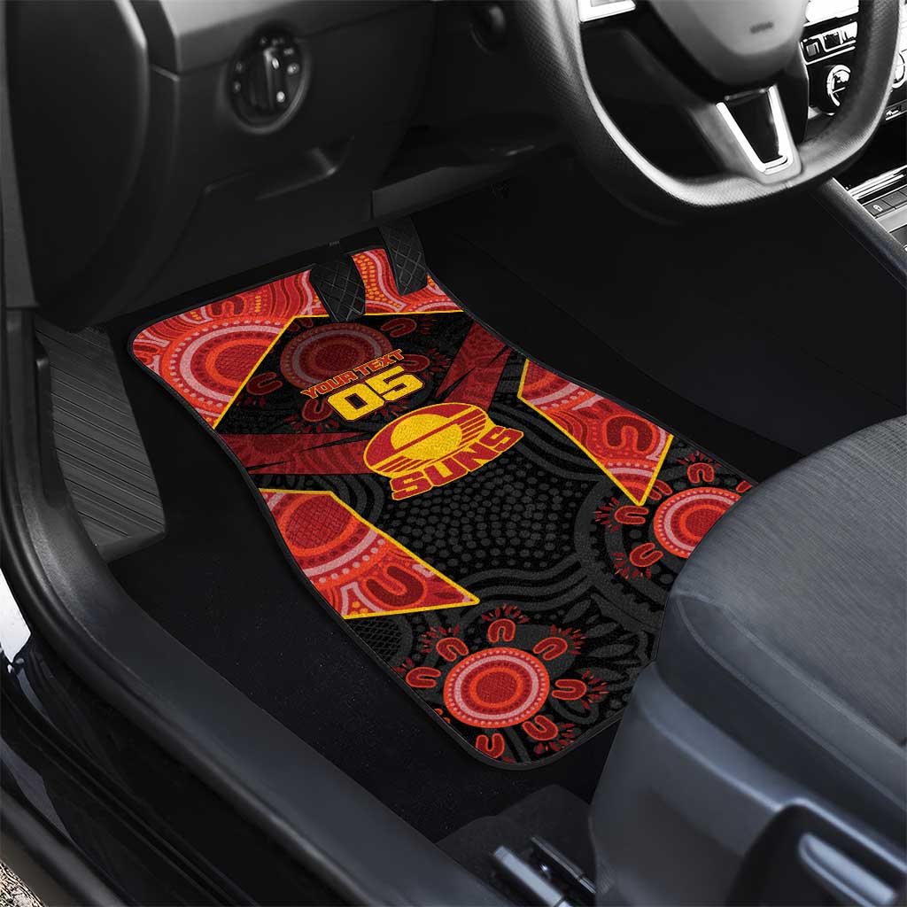 Custom Gold Coast Suns Red Car Mats Football Player Sun Emblem Dynamic