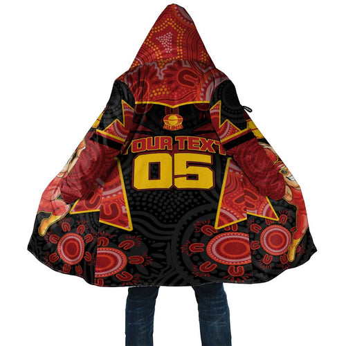 Custom Gold Coast Suns Red Cloak Football Player Sun Emblem Dynamic