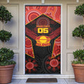 Custom Gold Coast Suns Red Door Cover Football Player Sun Emblem Dynamic