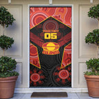 Custom Gold Coast Suns Red Door Cover Football Player Sun Emblem Dynamic