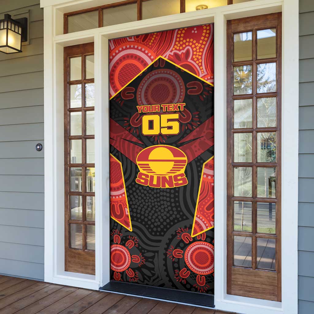 Custom Gold Coast Suns Red Door Cover Football Player Sun Emblem Dynamic