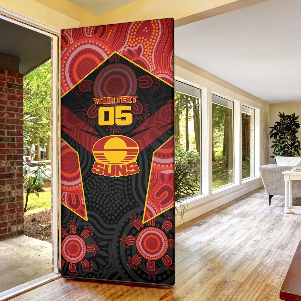 Custom Gold Coast Suns Red Door Cover Football Player Sun Emblem Dynamic