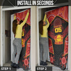 Custom Gold Coast Suns Red Door Cover Football Player Sun Emblem Dynamic