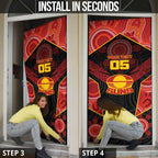 Custom Gold Coast Suns Red Door Cover Football Player Sun Emblem Dynamic