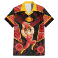 Custom Gold Coast Suns Red Family Matching Long Sleeve Bodycon Dress and Hawaiian Shirt Football Player Sun Emblem Dynamic