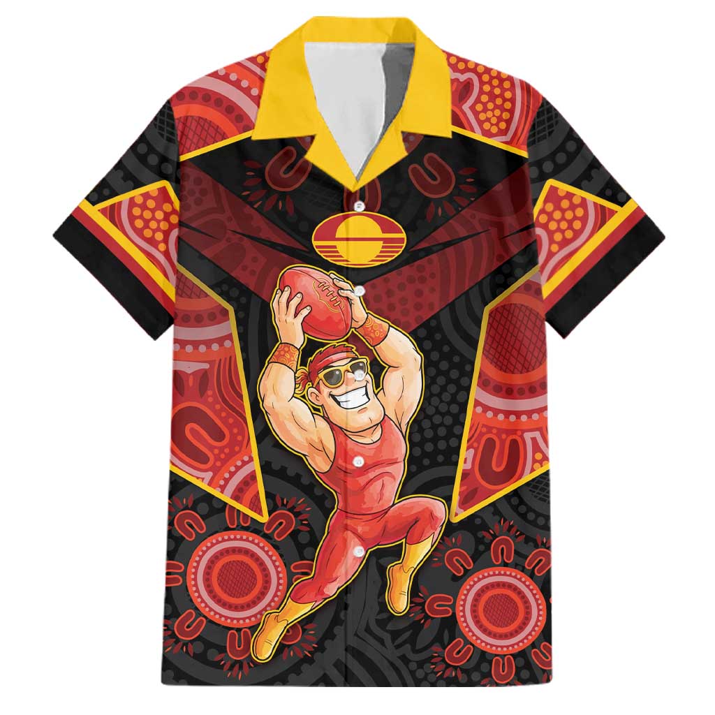 Custom Gold Coast Suns Red Family Matching Tank Maxi Dress and Hawaiian Shirt Football Player Sun Emblem Dynamic