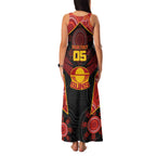 Custom Gold Coast Suns Red Family Matching Tank Maxi Dress and Hawaiian Shirt Football Player Sun Emblem Dynamic