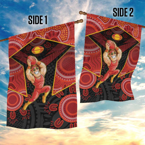 Gold Coast Suns Red Garden Flag Football Player Sun Emblem Dynamic