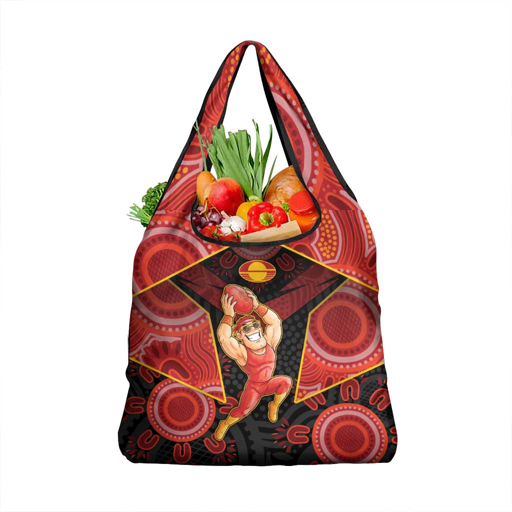 Gold Coast Suns Red Grocery Bag Football Player Sun Emblem Dynamic