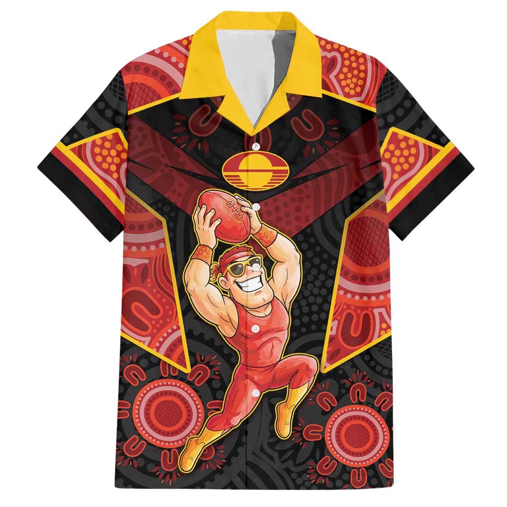 Custom Gold Coast Suns Red Hawaiian Shirt Football Player Sun Emblem Dynamic