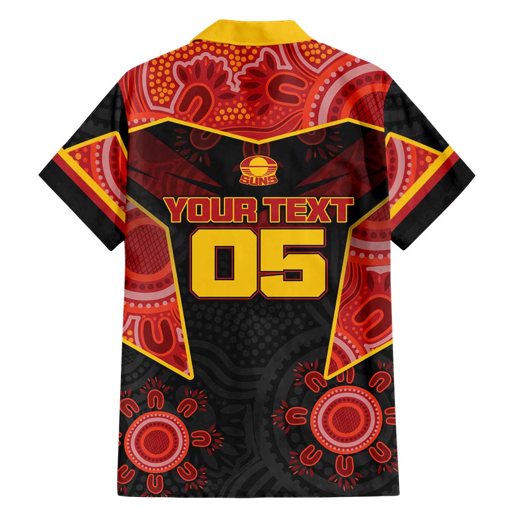 Custom Gold Coast Suns Red Hawaiian Shirt Football Player Sun Emblem Dynamic