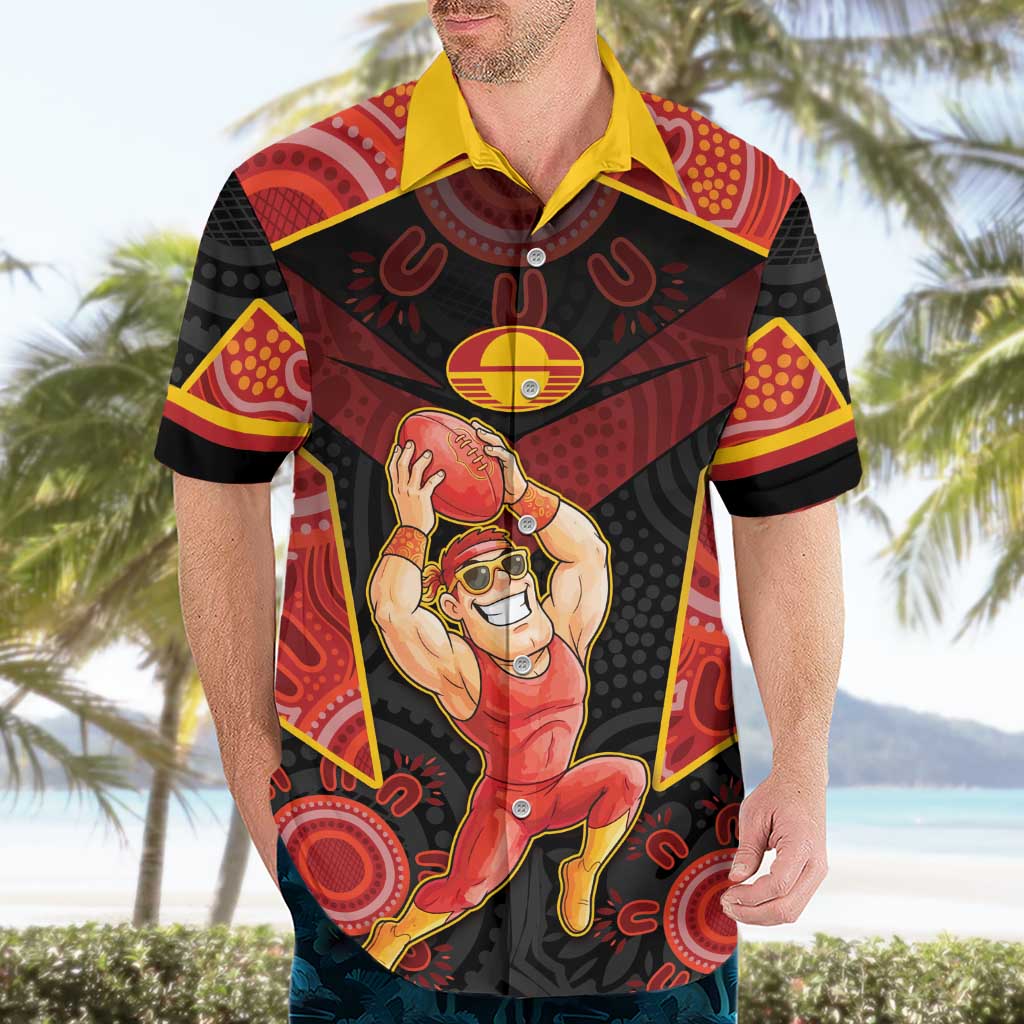 Custom Gold Coast Suns Red Hawaiian Shirt Football Player Sun Emblem Dynamic