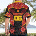 Custom Gold Coast Suns Red Hawaiian Shirt Football Player Sun Emblem Dynamic