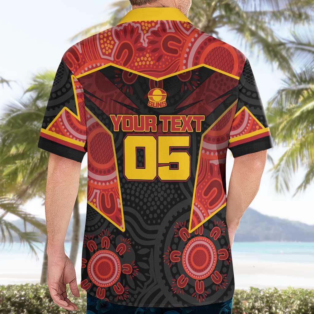 Custom Gold Coast Suns Red Hawaiian Shirt Football Player Sun Emblem Dynamic