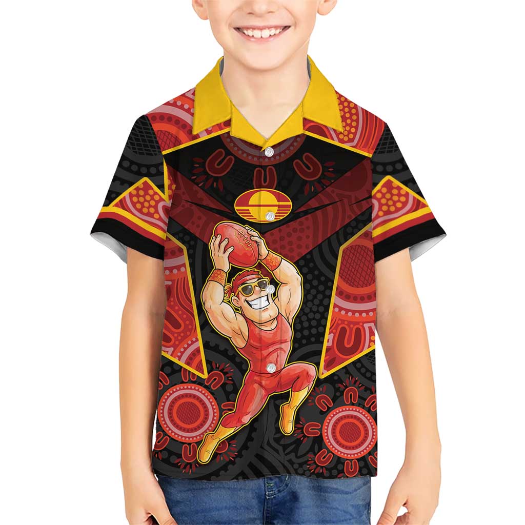 Custom Gold Coast Suns Red Hawaiian Shirt Football Player Sun Emblem Dynamic