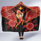Gold Coast Suns Red Hooded Blanket Football Player Sun Emblem Dynamic