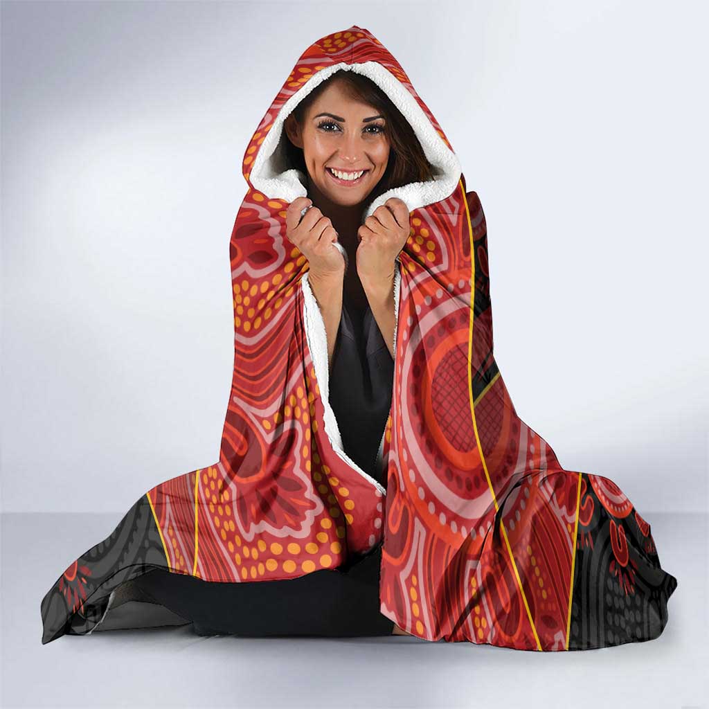 Gold Coast Suns Red Hooded Blanket Football Player Sun Emblem Dynamic