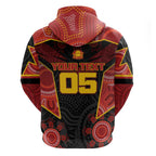 Custom Gold Coast Suns Red Hoodie Football Player Sun Emblem Dynamic