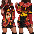 Custom Gold Coast Suns Red Hoodie Dress Football Player Sun Emblem Dynamic