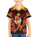 Custom Gold Coast Suns Red Kid Hawaiian Shirt Football Player Sun Emblem Dynamic