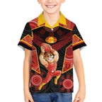 Custom Gold Coast Suns Red Kid Hawaiian Shirt Football Player Sun Emblem Dynamic