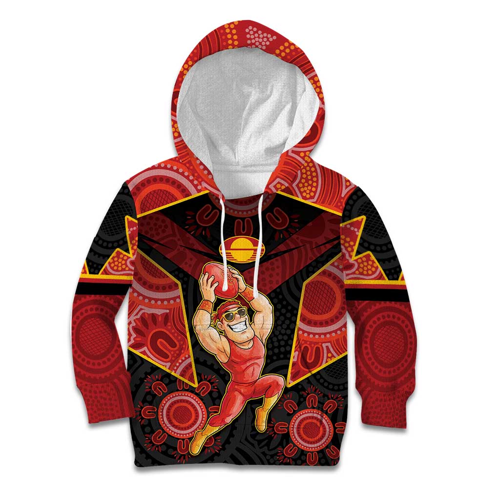 Custom Gold Coast Suns Red Kid Hoodie Football Player Sun Emblem Dynamic