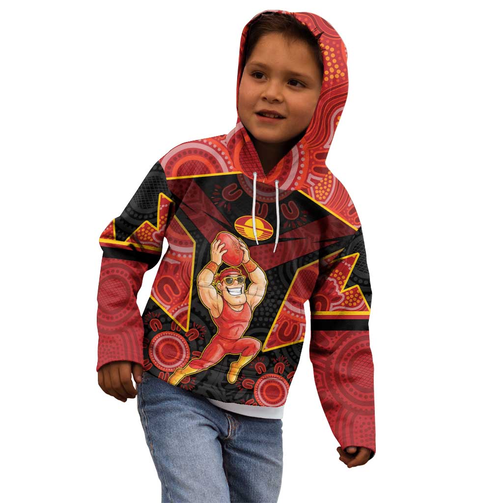 Custom Gold Coast Suns Red Kid Hoodie Football Player Sun Emblem Dynamic