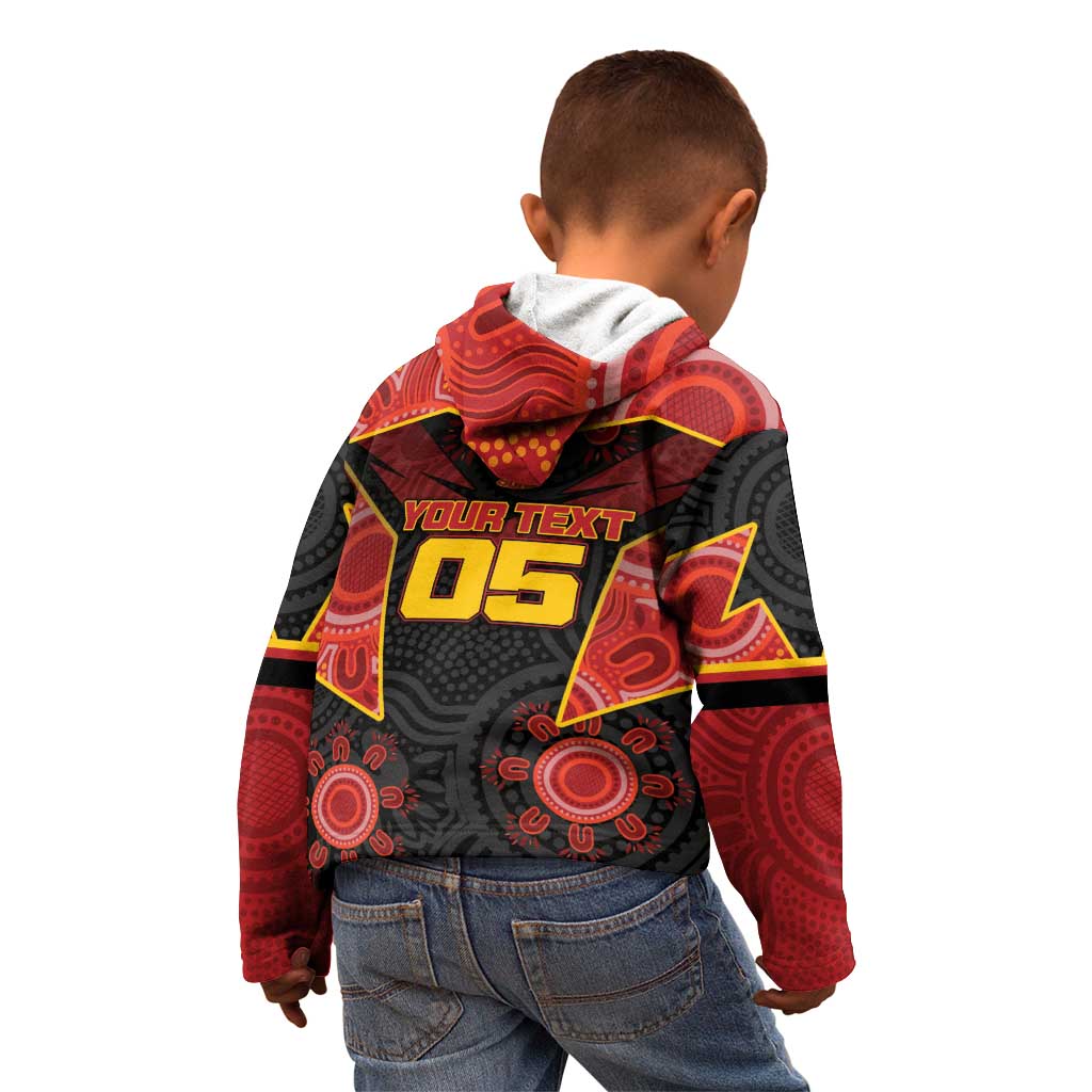 Custom Gold Coast Suns Red Kid Hoodie Football Player Sun Emblem Dynamic