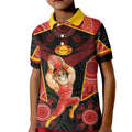 Custom Gold Coast Suns Red Kid Polo Shirt Football Player Sun Emblem Dynamic