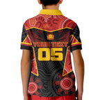 Custom Gold Coast Suns Red Kid Polo Shirt Football Player Sun Emblem Dynamic