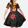 Custom Gold Coast Suns Red Kid Short Sleeve Dress Football Player Sun Emblem Dynamic